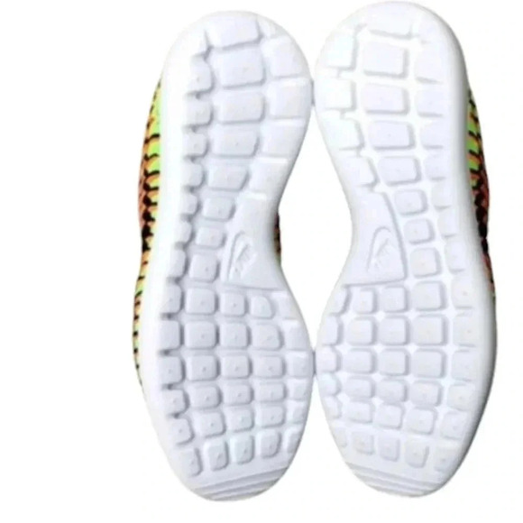 Nike Roshe Two Flyknit Electric Green/Black-Title Orange Running Shoes Size 6.5Y - Picture 6 of 8